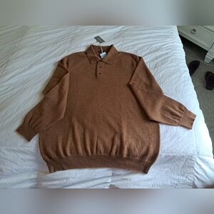 J. McLaughlin  Mens Lewiston Sweater Cashmere Rust Size XL  $368